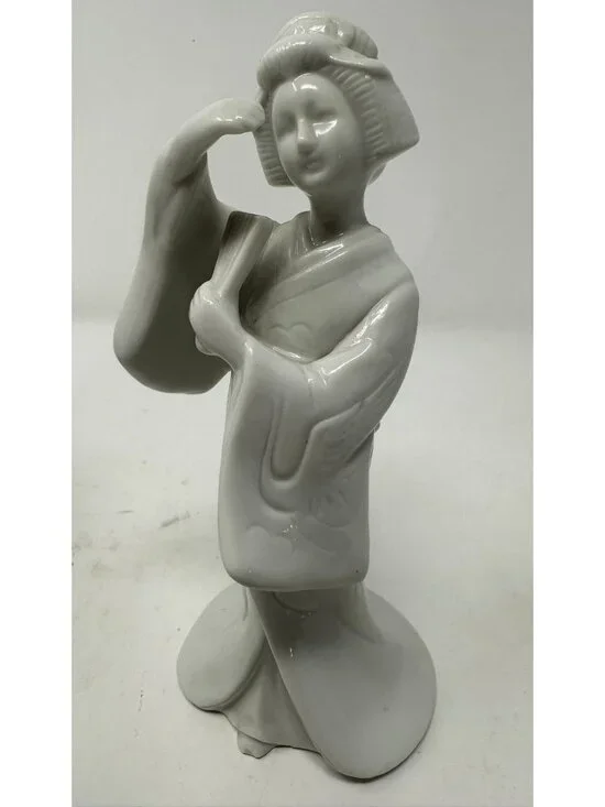 Vintage HOMCO Porcelain Blanc Du Chine Geisha Asian Figurines Set of 2 #1443 - Picture 8 of 9